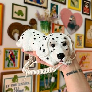 Vintage Dalmatian Dog Shaped Corded Phone